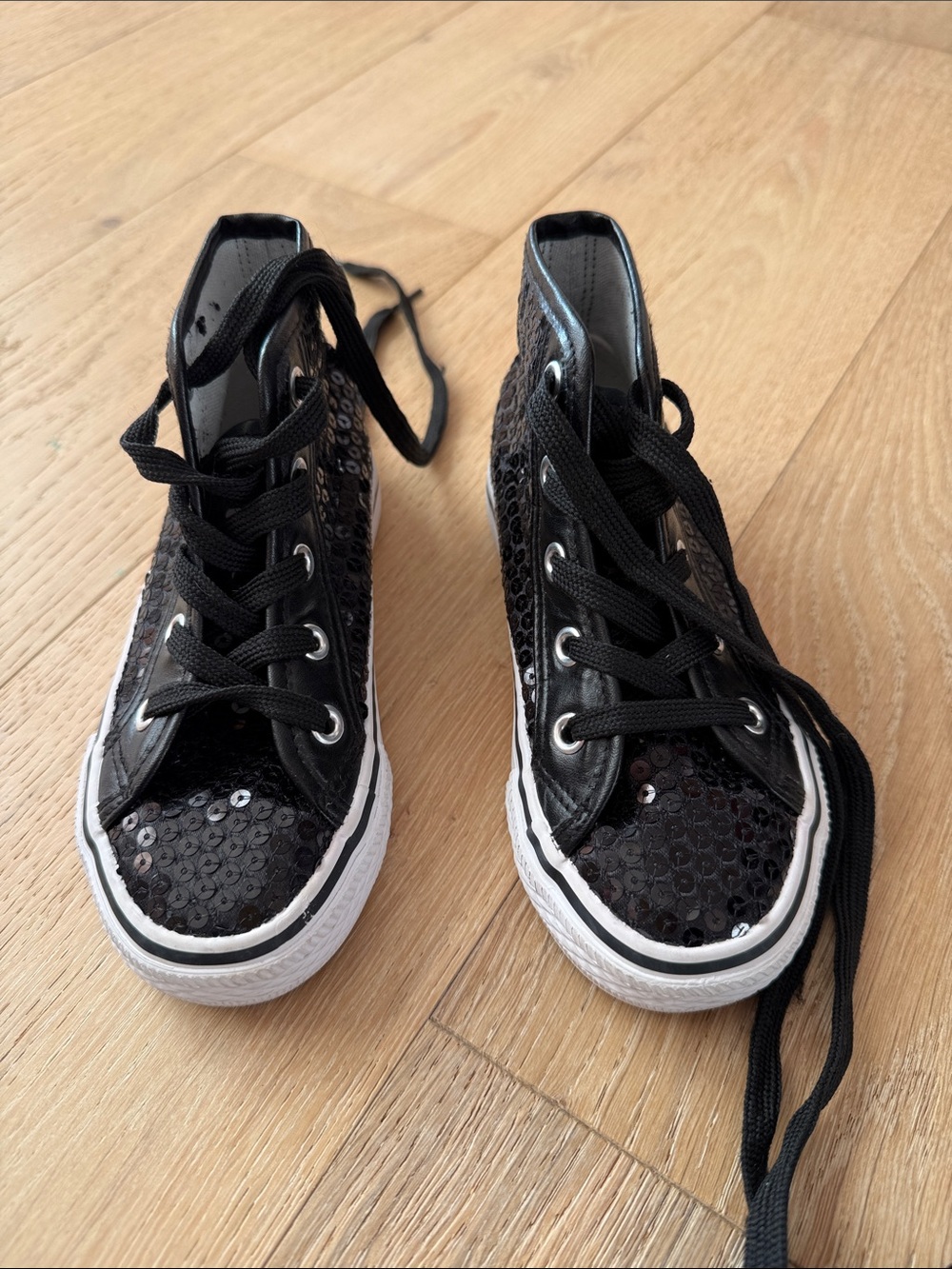 Weissman Black Sequin High-Top Sneakers for Kids